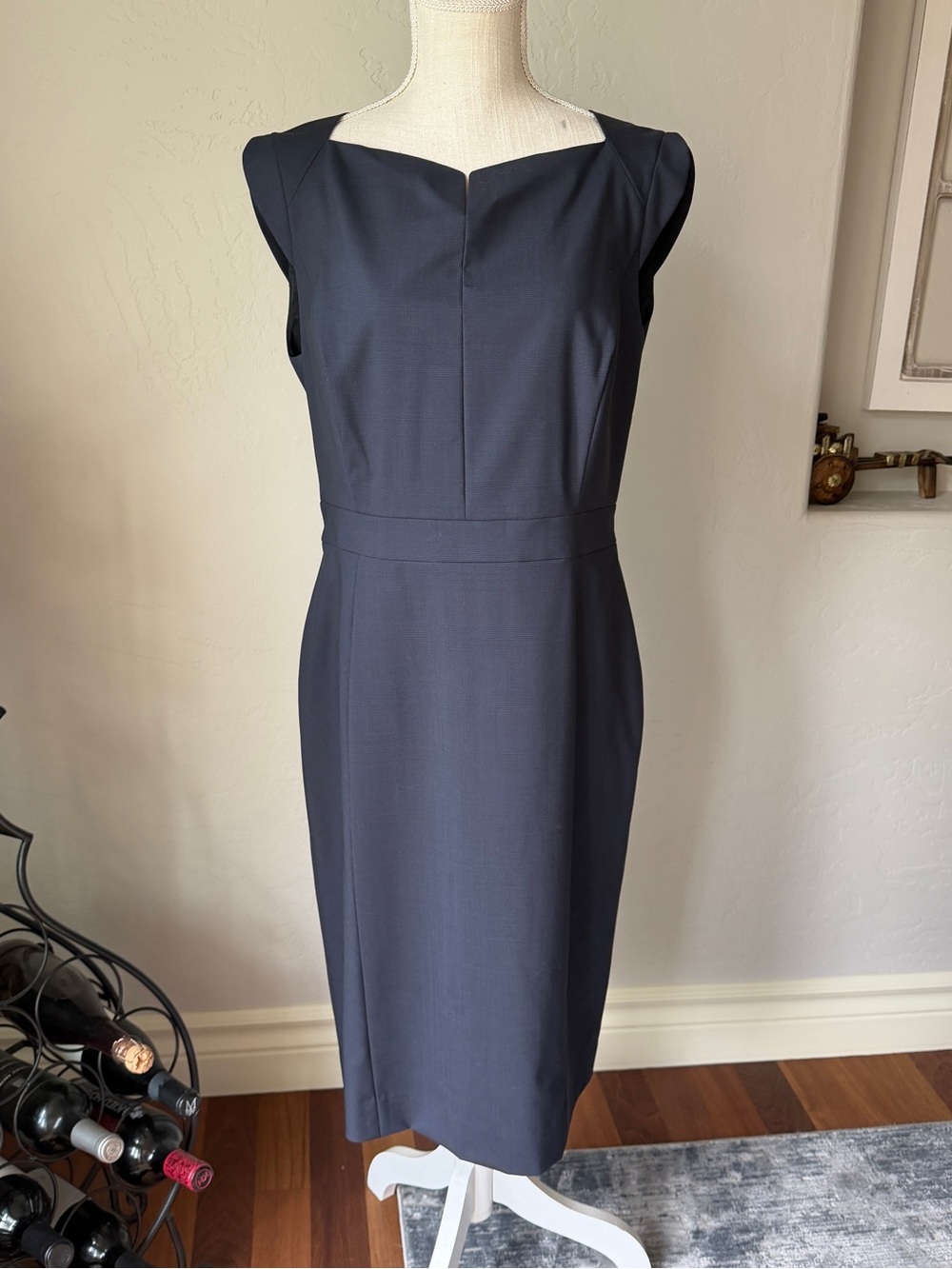 Classiques entiers Women's Dark Gray Sheath Midi Dress Size 12